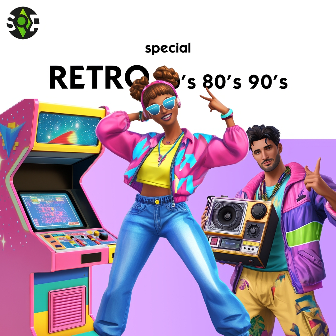 Sims 4 Retro 70's, 80's, 90's CC