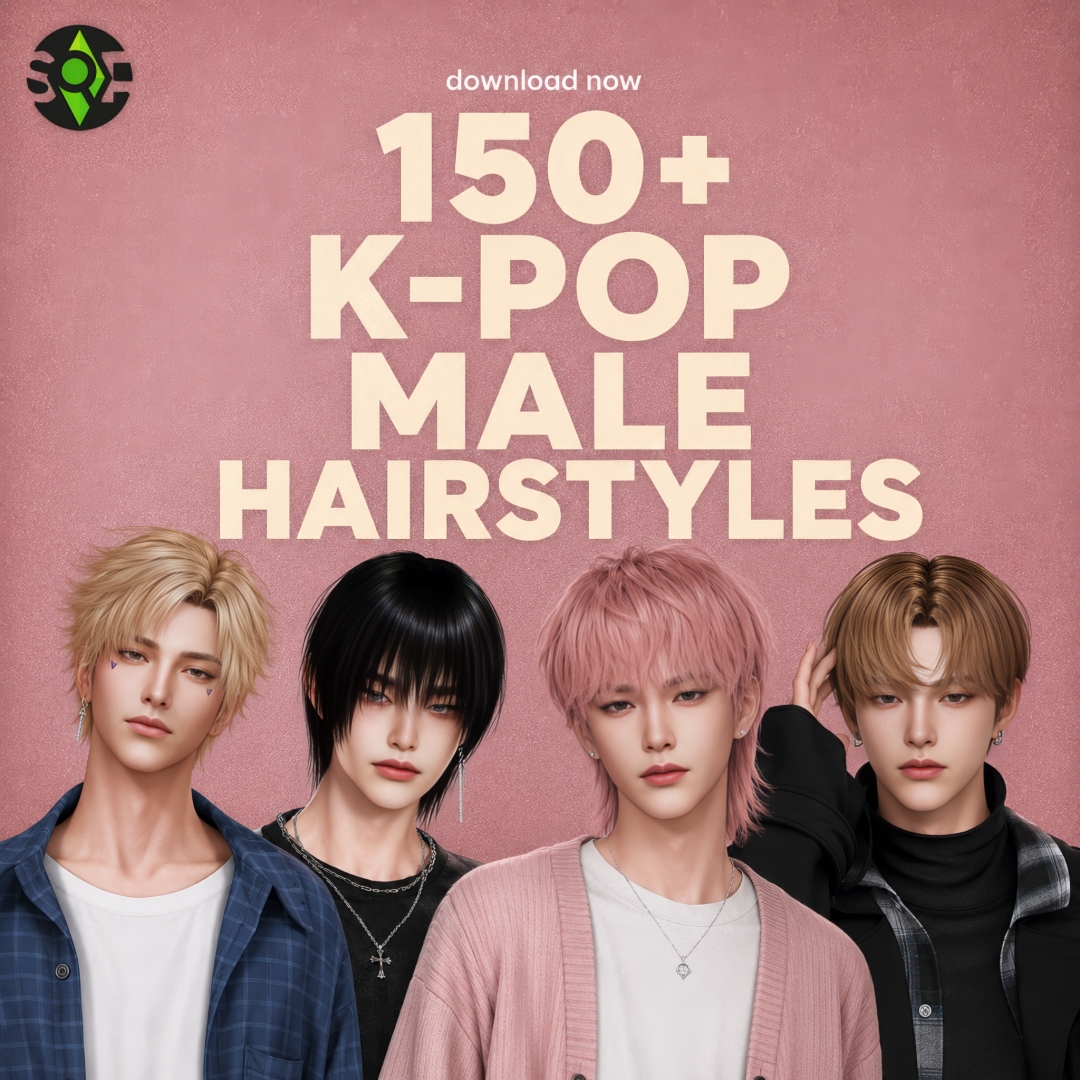 150+ Sims 4 K-Pop & Asian Male Hairstyles
