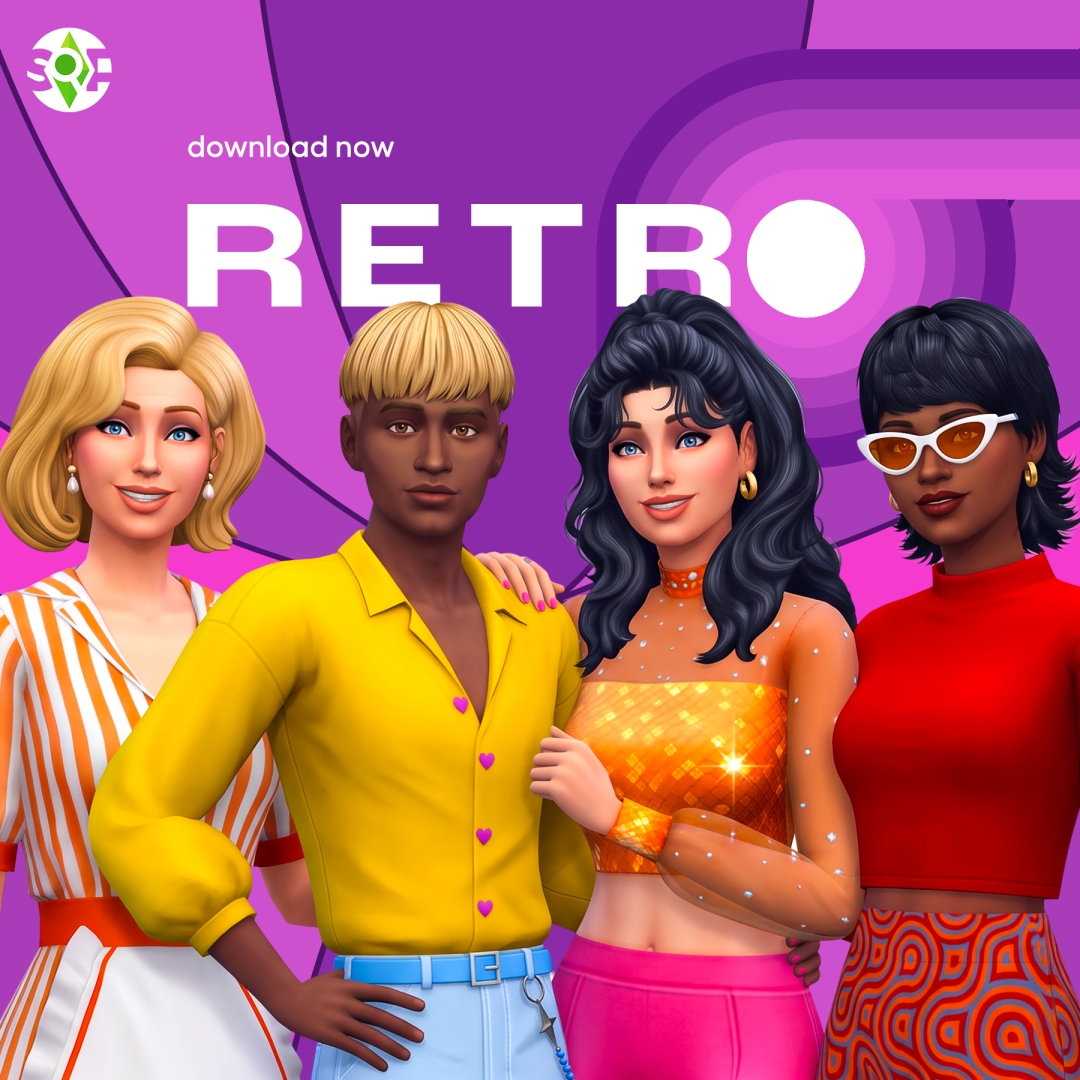 Sims 4 Retro 70's, 80's, 90's CC